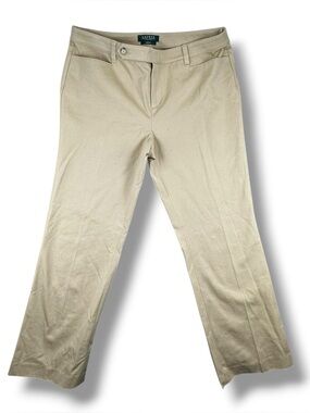 Lauren Ralph Lauren Adelle Slimming Pants Tan 14P Petite NWT